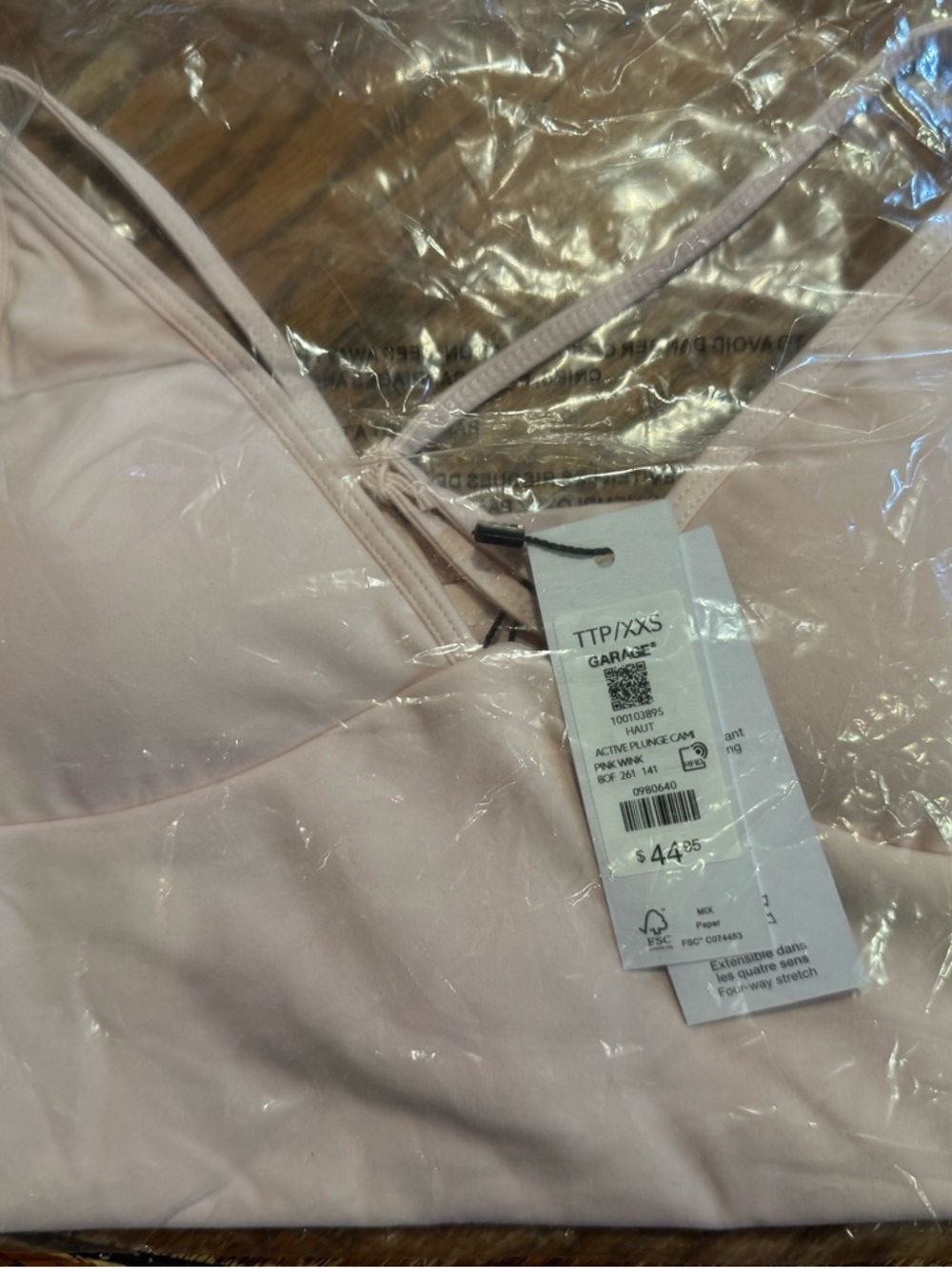 Garage Pink Wink Active Plunge Cami